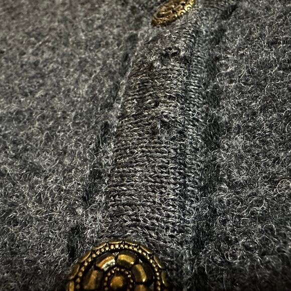 ALPS Gray Grey Wool Embroidered Floral Vest Metal Buttons XL - Picture 7 of 15